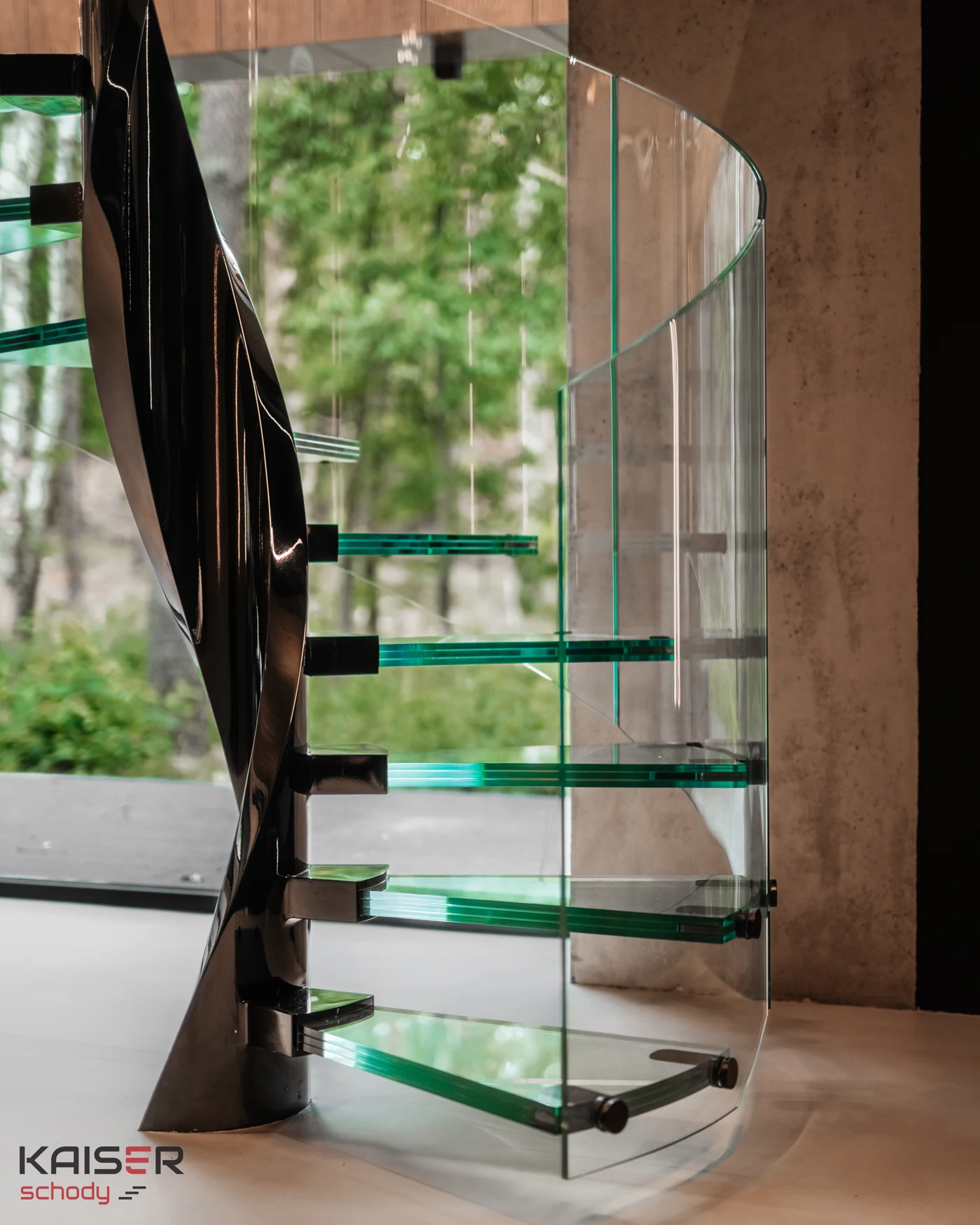 Glass balustrade in a KAISER staircase project